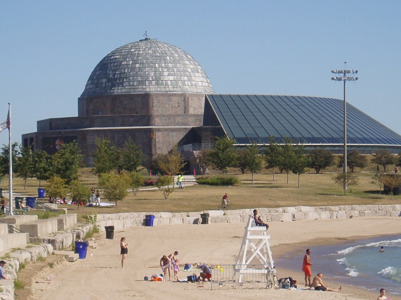 The Adler Planetarium from the 12th Street Beach, Chicago